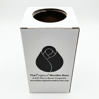 White box with a black logo and text on a white background