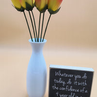 Yellow/Red Half Open Roses 6-Pack - The Original Wooden Rose