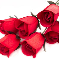 Wholesale Half Open Bud Wooden Roses FULL CASE 100 Bunches, Mix and Match Colors, Price is per Bunch - The Original Wooden Rose