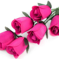 Wholesale Half Open Bud Wooden Roses FULL CASE 100 Bunches, Mix and Match Colors, Price is per Bunch - The Original Wooden Rose
