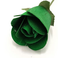 Dark Green Half Open Roses 6-Pack - The Original Wooden Rose