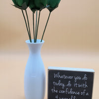 Dark Green Half Open Roses 6-Pack - The Original Wooden Rose