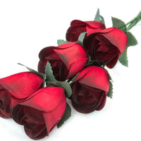 Wholesale Half Open Bud Wooden Roses FULL CASE 100 Bunches, Mix and Match Colors, Price is per Bunch - The Original Wooden Rose