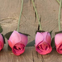 Lavender/Red Closed Bud Roses 8-Pack - The Original Wooden Rose