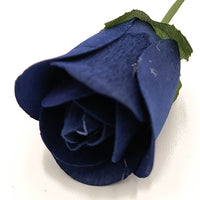 Navy Blue Half Open Roses 6-Pack - The Original Wooden Rose