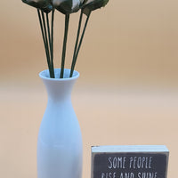 White/Light Blue Closed Bud Roses 8-Pack - The Original Wooden Rose