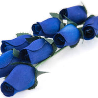 Royal Blue Closed Bud Roses 8-Pack - The Original Wooden Rose