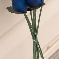 Royal Blue Closed Bud Roses 8-Pack - The Original Wooden Rose