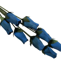 Navy Blue Closed Bud Roses 8-Pack - The Original Wooden Rose