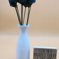 Navy Blue Closed Bud Roses 8-Pack - The Original Wooden Rose
