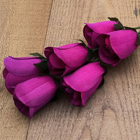 Violet Half Open Roses 6-Pack - The Original Wooden Rose