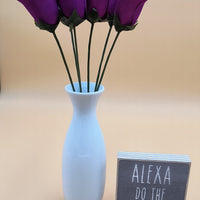 Violet Half Open Roses 6-Pack - The Original Wooden Rose