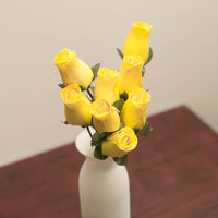 Yellow Closed Bud Roses 8-Pack - The Original Wooden Rose