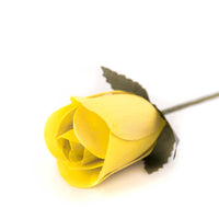 Yellow Half Open Roses 6-Pack - The Original Wooden Rose