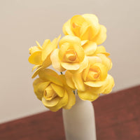 Yellow Fully Open Roses 6-Pack - The Original Wooden Rose