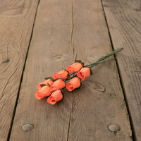 Orange Closed Bud Roses 8-Pack - The Original Wooden Rose