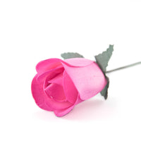 Pink/Hot Pink Half Open Roses 6-Pack - The Original Wooden Rose