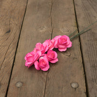Pink/Hot Pink Fully Open Roses 6-Pack - The Original Wooden Rose