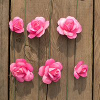 Pink/Hot Pink Fully Open Roses 6-Pack - The Original Wooden Rose