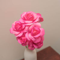 Pink/Hot Pink Fully Open Roses 6-Pack - The Original Wooden Rose