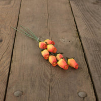 Yellow/Red Closed Bud Roses 8-Pack - The Original Wooden Rose