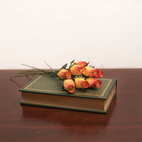 Yellow/Burgundy Closed Bud Roses 8-Pack - The Original Wooden Rose