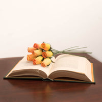 Yellow/Orange Closed Bud Roses 8-Pack - The Original Wooden Rose