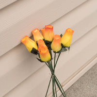 Yellow/Orange Closed Bud Roses 8-Pack - The Original Wooden Rose