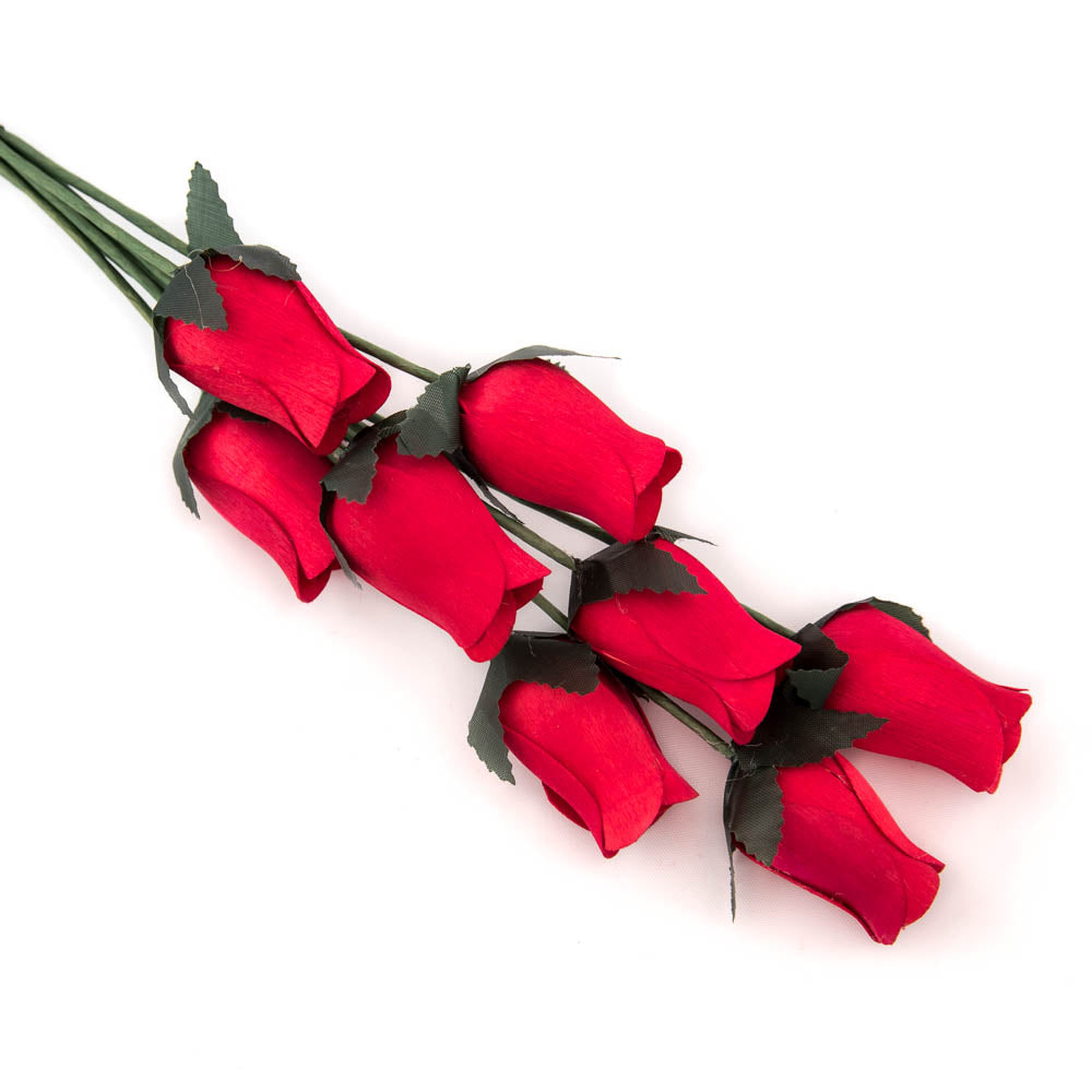 Red Closed Bud Roses 8-Pack – The Original Wooden Rose