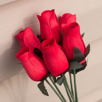 Red Closed Bud Roses 8-Pack - The Original Wooden Rose