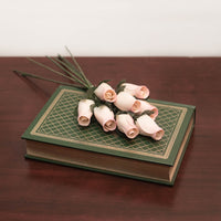 White/Pink Closed Bud Roses 8-Pack - The Original Wooden Rose