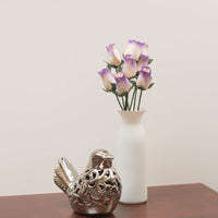 White/Purple Closed Bud Roses 8-Pack - The Original Wooden Rose