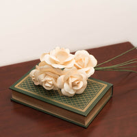 White Fully Open Roses 6-Pack - The Original Wooden Rose