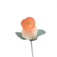 White/Orange Closed Bud Roses 8-Pack - The Original Wooden Rose