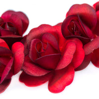 Red/Black Fully Open Roses 6-Pack - The Original Wooden Rose
