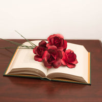 Red/Black Fully Open Roses 6-Pack - The Original Wooden Rose