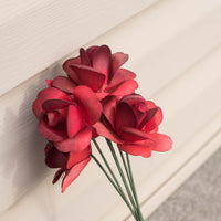 Red/Black Fully Open Roses 6-Pack - The Original Wooden Rose