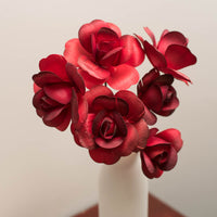Red/Black Fully Open Roses 6-Pack - The Original Wooden Rose