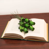 Green Closed Bud Roses 8-Pack - The Original Wooden Rose