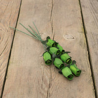 Green Closed Bud Roses 8-Pack - The Original Wooden Rose