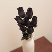 Black Closed Bud Roses 8-Pack - The Original Wooden Rose