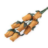 Butterscotch Closed Bud Roses 8-Pack - The Original Wooden Rose