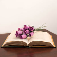 Lavender Closed Bud Roses 8-Pack - The Original Wooden Rose