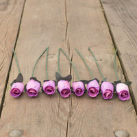 Lavender Closed Bud Roses 8-Pack - The Original Wooden Rose
