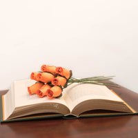 Pumpkin Closed Bud Roses 8-Pack - The Original Wooden Rose