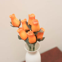 Pumpkin Closed Bud Roses 8-Pack - The Original Wooden Rose