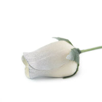 White/Silver Closed Bud Roses 8-Pack - The Original Wooden Rose