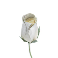 White/Silver Closed Bud Roses 8-Pack - The Original Wooden Rose