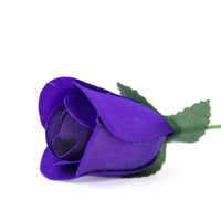 Purple Half Open Roses 6-Pack - The Original Wooden Rose