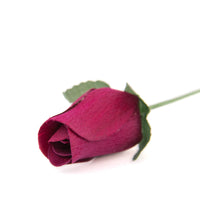 Dark Burgundy Closed Bud Roses 8-Pack - The Original Wooden Rose